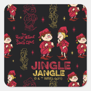 THE YEAR WITHOUT A SANTA CLAUS™   Elf Pattern Square Sticker