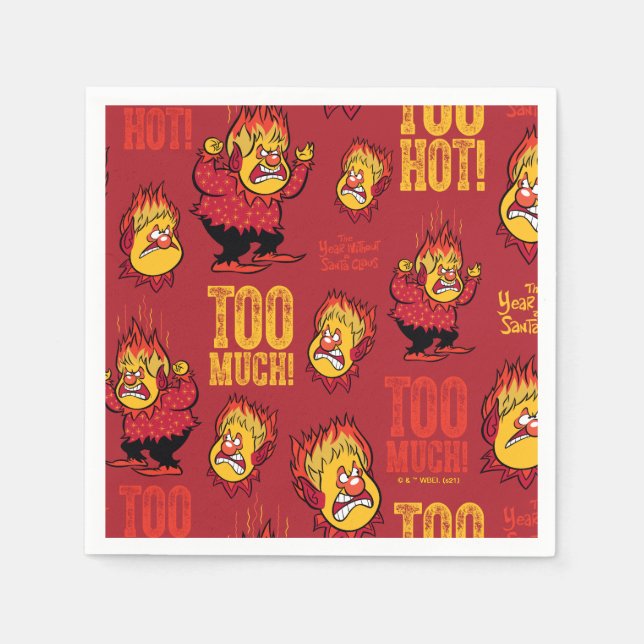 THE YEAR WITHOUT A SANTA CLAUS™ Heat Miser Pattern Napkin (Front)
