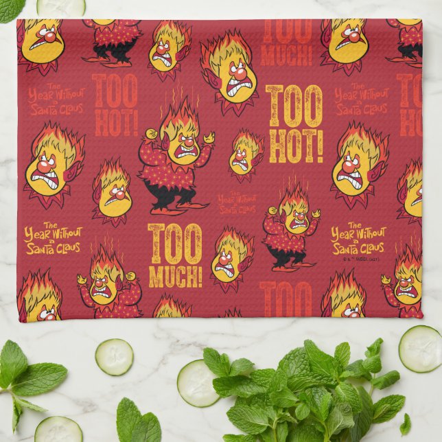 THE YEAR WITHOUT A SANTA CLAUS™ Heat Miser Pattern Tea Towel (Folded)