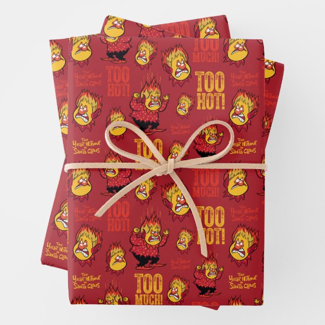 THE YEAR WITHOUT A SANTA CLAUS™ Heat Miser Pattern Wrapping Paper Sheet (In situ)