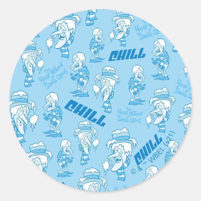 THE YEAR WITHOUT A SANTA CLAUS™ Snow Miser Pattern Classic Round Sticker (Front)