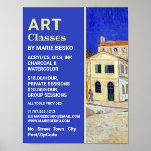 The Yellow House By Vincent Van Gogh, Art Classes Poster