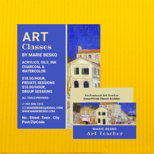 The Yellow House By Vincent Van Gogh, Art Teacher Business Card (Creator Uploaded)