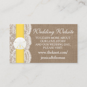 The Yellow Sand Dollar Beach Wedding Collection Enclosure Card