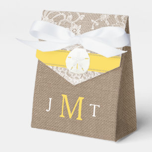 The Yellow Sand Dollar Beach Wedding Collection Favour Box