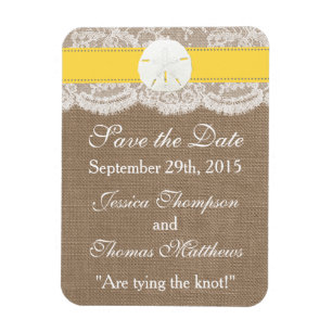 The Yellow Sand Dollar Beach Wedding Collection Magnet