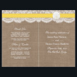 The Yellow Sand Dollar Wedding Collection Programs<br><div class="desc">The yellow sand dollar beach wedding collection is a stunning design featuring a lovely rustic burlap effect background with a romantic vintage white lace effect trim finished with a stunning sand dollar and yellow ribbon. These programs can be personalised for your special occasion and would make the perfect template for...</div>