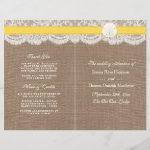 The Yellow Sand Dollar Wedding Collection Programs