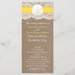 The Yellow Sand Dollar Wedding Collection Programs Programme<br><div class="desc">The yellow sand dollar beach wedding collection is a stunning design featuring a lovely rustic burlap effect background with a romantic vintage white lace effect trim finished with a stunning sand dollar and yellow ribbon. These programs can be personalised for your special occasion and would make the perfect template for...</div>