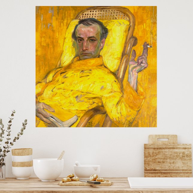 The Yellow Scale, Man Smoking a Cigarette Poster (Kitchen)