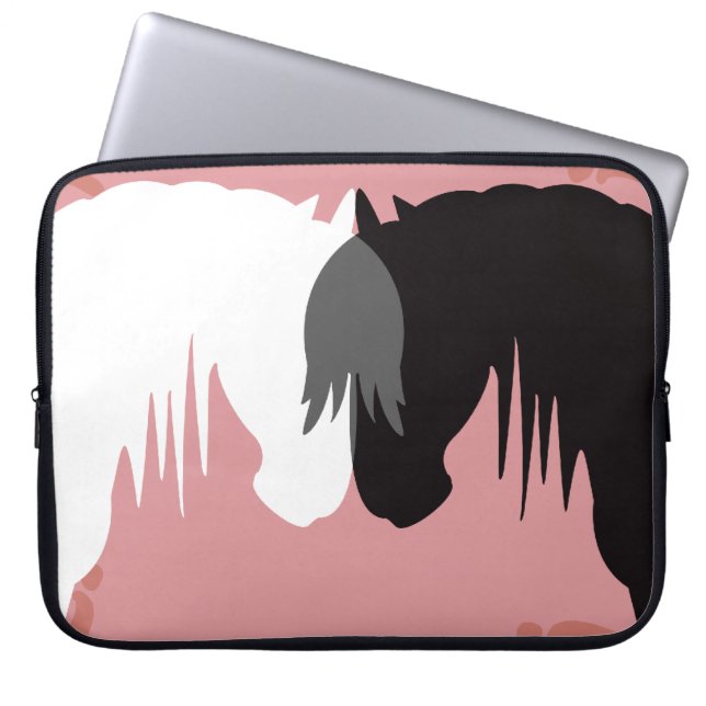 the yin and yang horses 15 inch laptop sleeve (Front)