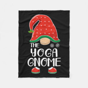 The Yoga Gnome Elf Matching Family Group Christmas Fleece Blanket