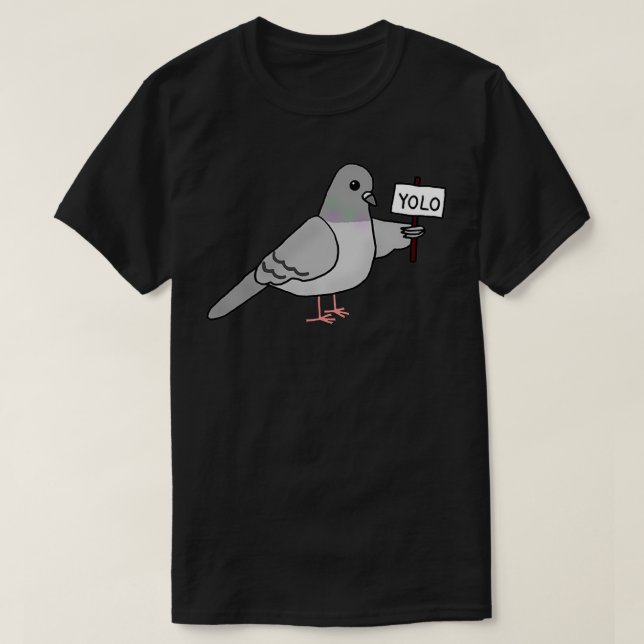 The YOLO Pigeon T-Shirt (Design Front)