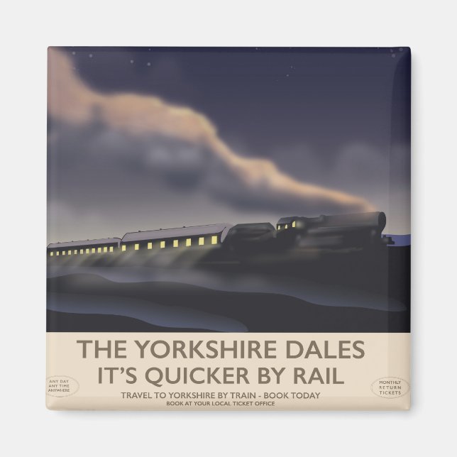 The Yorkshire Dales Railway poster Magnet (Front)