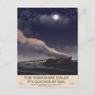 The Yorkshire Dales Railway poster Postcard