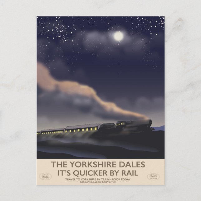 The Yorkshire Dales Railway poster Postcard (Front)
