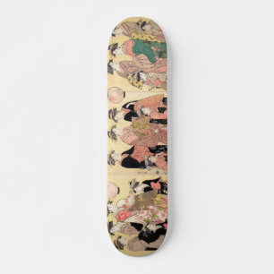 The Yoshiwara Parade in Autumn Chōbunsai Eishi art Skateboard