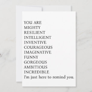 The "You Are Mighty, Resilient, Intelligent, Inven Thank You Card