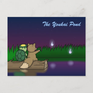 The Youkai Pond- Kappa and Kitsune Postcard