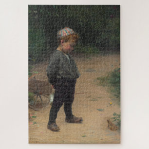 The Young Biologist With a Frog (by Paul Peel) Jigsaw Puzzle