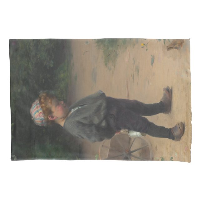 The Young Biologist With a Frog (by Paul Peel) Pillowcase (Front-Left)