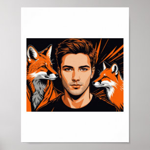 The Young Boy And The Orange Fox Sticker Poster