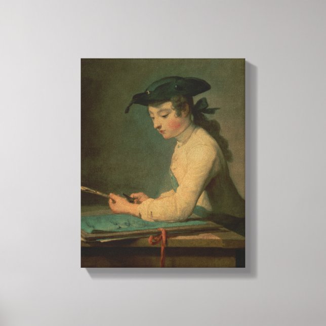 The Young Draughtsman, 1737 Canvas Print (Front)