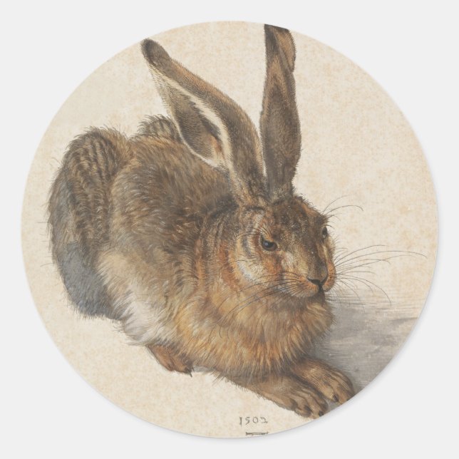 The Young Hare Classic Round Sticker (Front)