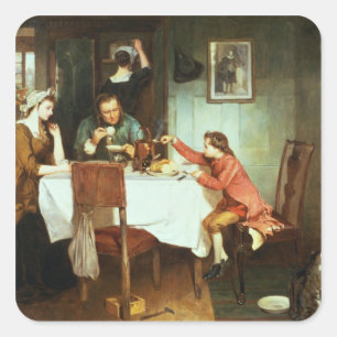 The Young James Watt Playing with Steam Square Sticker