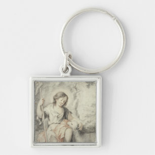 The Young John with the Lamb in a Landscape Key Ring