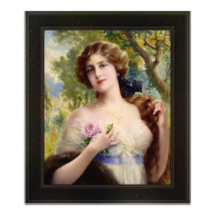 The Young Lady With A Rose by Emile Vernon Photo Print