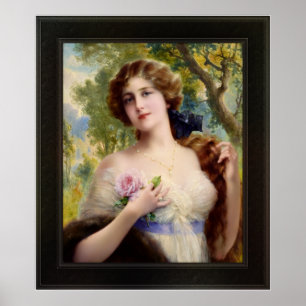 The Young Lady With A Rose by Emile Vernon Poster