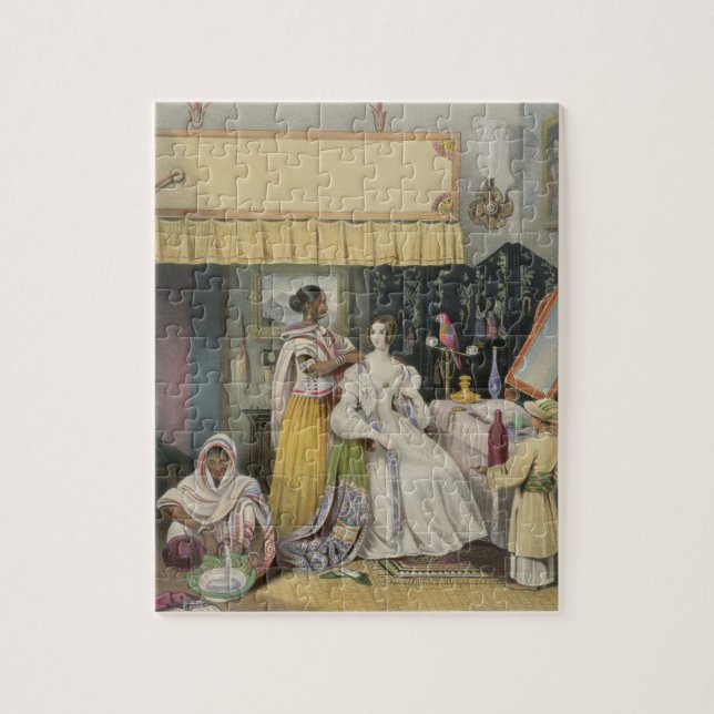 The Young Lady's Toilet, plate 2 from 'Anglo India Jigsaw Puzzle (Vertical)
