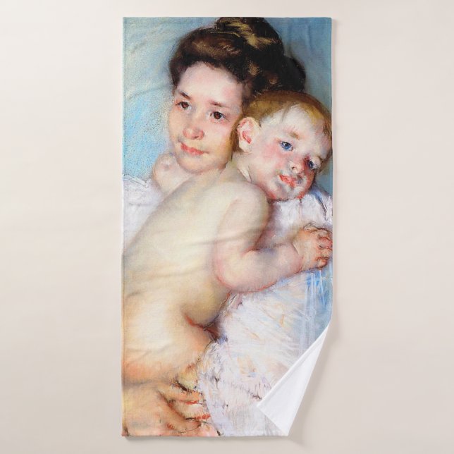 The Young Mother, Cassatt Bath Towel (Bath Towel)