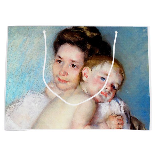 The Young Mother, Cassatt Large Gift Bag (Front)