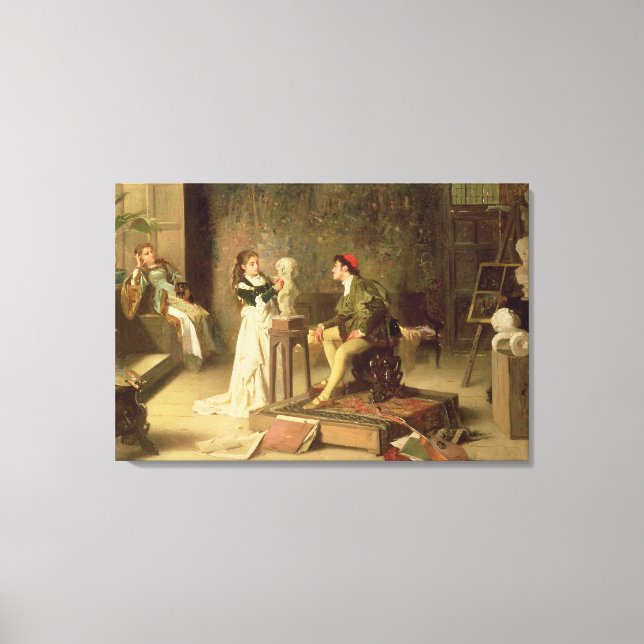 The Young Sculptress (oil on canvas) Canvas Print (Front)