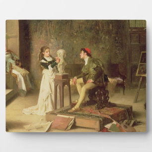 The Young Sculptress (oil on canvas) Plaque