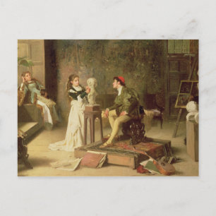 The Young Sculptress (oil on canvas) Postcard