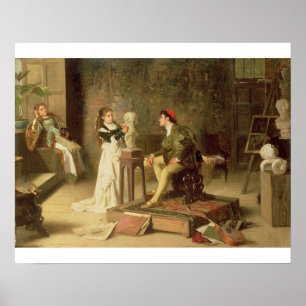 The Young Sculptress (oil on canvas) Poster