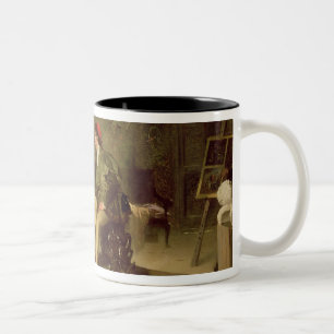 The Young Sculptress (oil on canvas) Two-Tone Coffee Mug