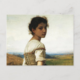 The Young Shepherdess by William-AdolpheBouguereau Postcard