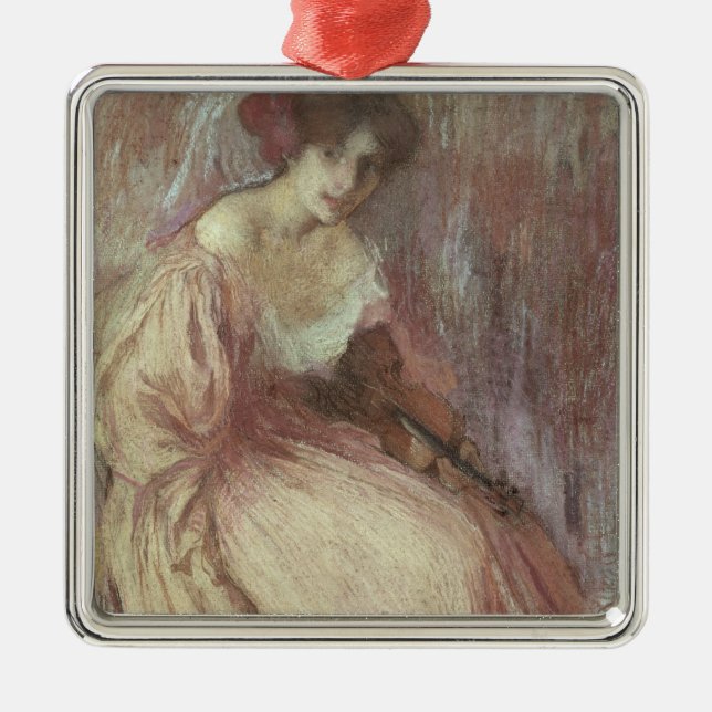 The Young Violinist Metal Tree Decoration (Front)