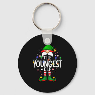 The Youngest Elf Christmas Family Pajama Party  Key Ring
