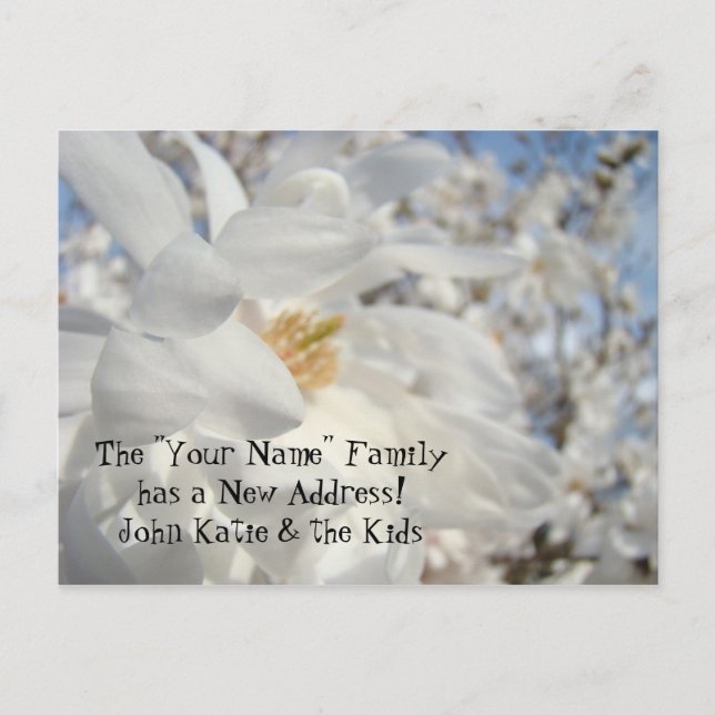 The Your Name Family has a New Address postcards (Front)