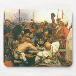The Zaporozhian Cossacks by Ilya Yefimovich Repin Mouse Mat