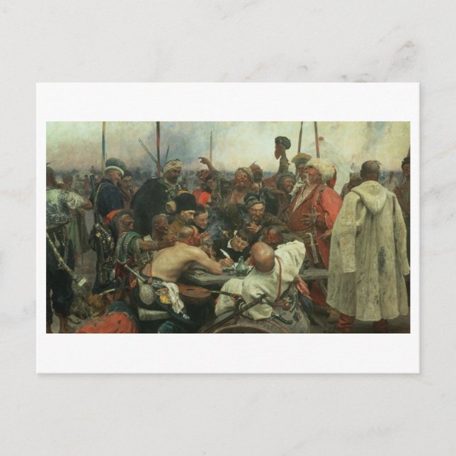 The Zaporozhye Cossacks writing a letter Postcard (Front)