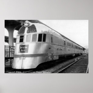 The ZepherStainless Steel Streamlined Train Poster
