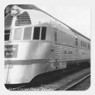 The ZepherStainless Steel Streamlined Train Square Sticker