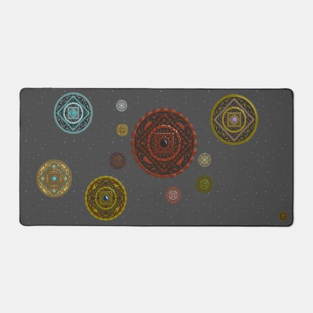 The Zodiac Mandalas Desk Mat (Front)
