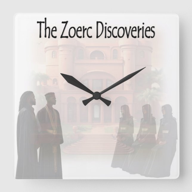 The Zoerc Discoveries Cover Art Square Wall Clock (Front)